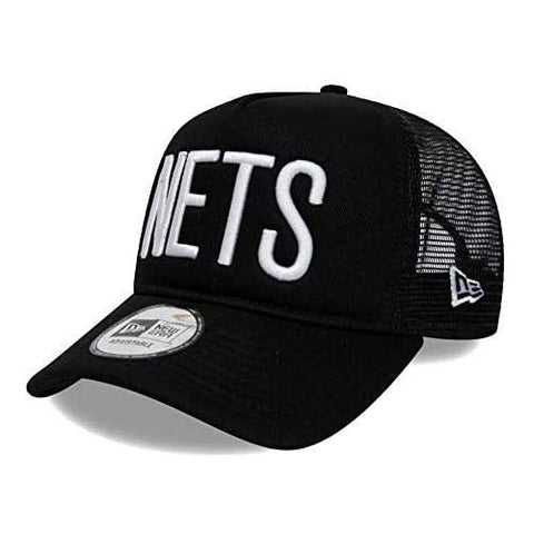 New Era Brooklyn Nets Black A-Frame Adjustable Trucker Black 12285320