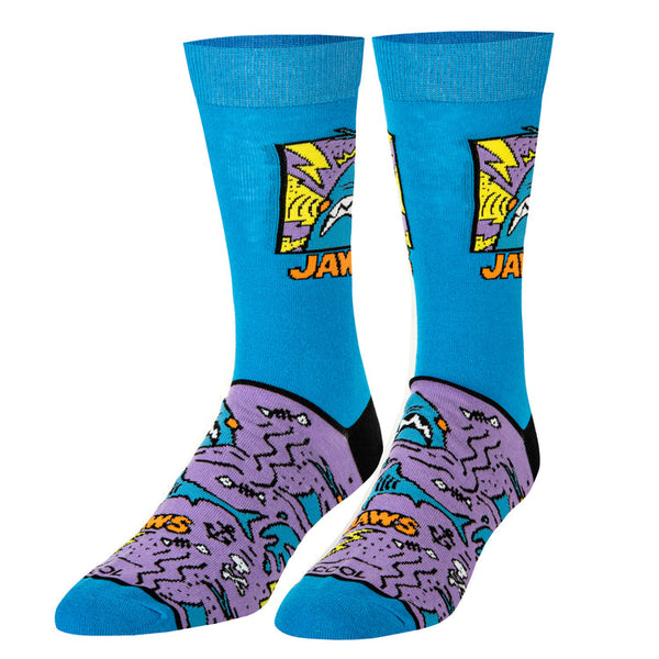 Cool Socks Jaws Doodle Mens Crew Socks Blue UK 7-11