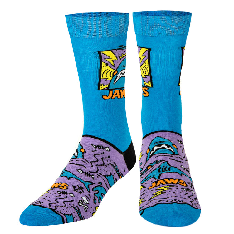 Cool Socks Jaws Doodle Mens Crew Socks Blue UK 7-11