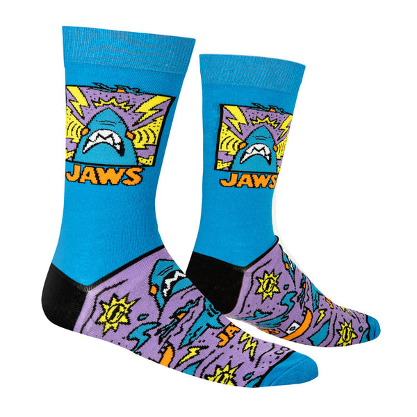 Cool Socks Jaws Doodle Mens Crew Socks Blue UK 7-11