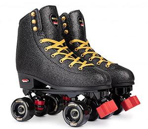 Rookie Rollerskates Bump Disco Complete Quad Skates Black Glitter Adult UK7