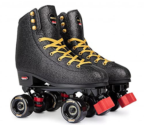 Rookie Rollerskates Bump Disco Complete Quad Skates Black Glitter Adult UK7