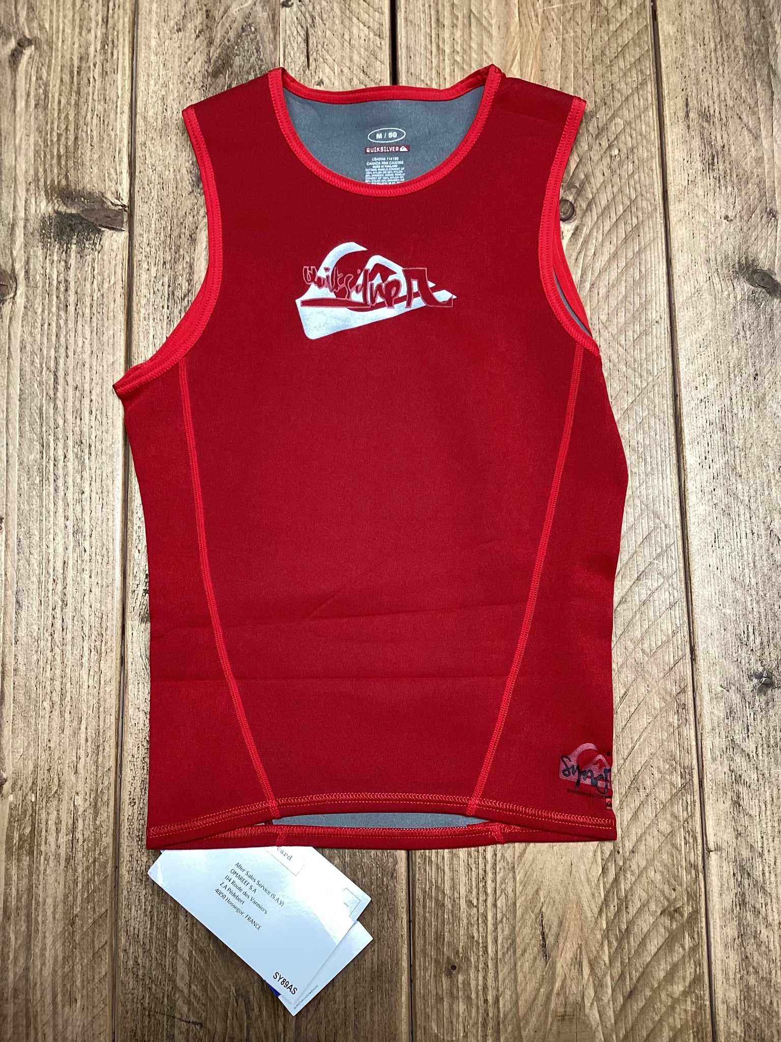 Quiksilver 0.5M Hyperstretch Sleeveless Wetsuit Vest Blood Red Size Medium SY89AS