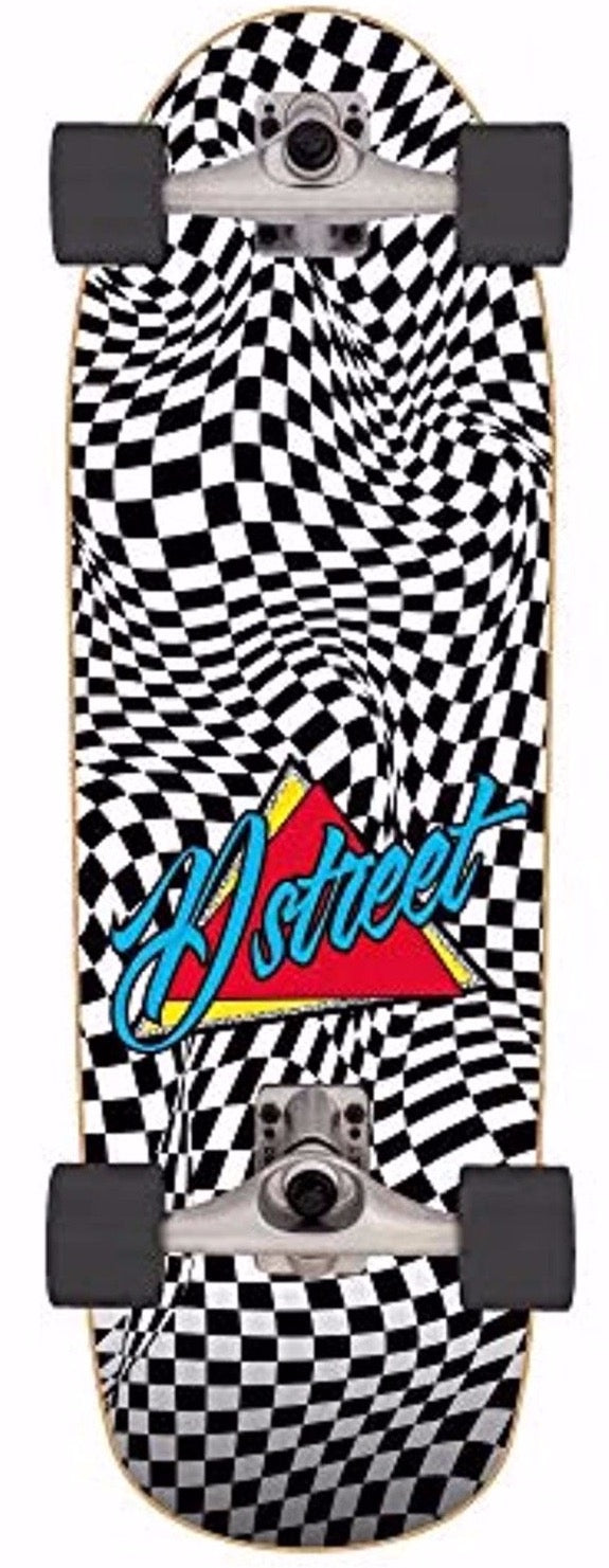 D-Street Surfskate Check Warp Skateboard Unisex Adult, Multicolor (Multi), 32 x 10 inches