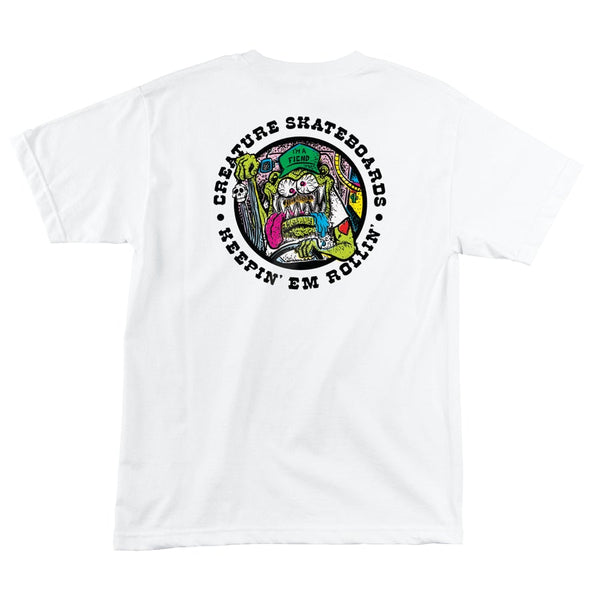 Creature Keepin Em Rolling Mens S/S T-Shirt White CRE-TEE-127
