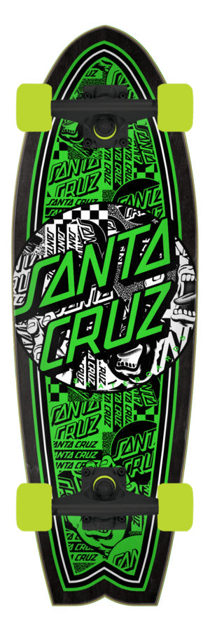 Santa Cruz complete Cruzer Flier Collage Dot Shark Green 8.8” x 27.7” SCR-COM-2035