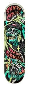 Santa Cruz Pro Skateboard Deck Gravette Hippie Skull SC 8.3in SCR-SKD-2466