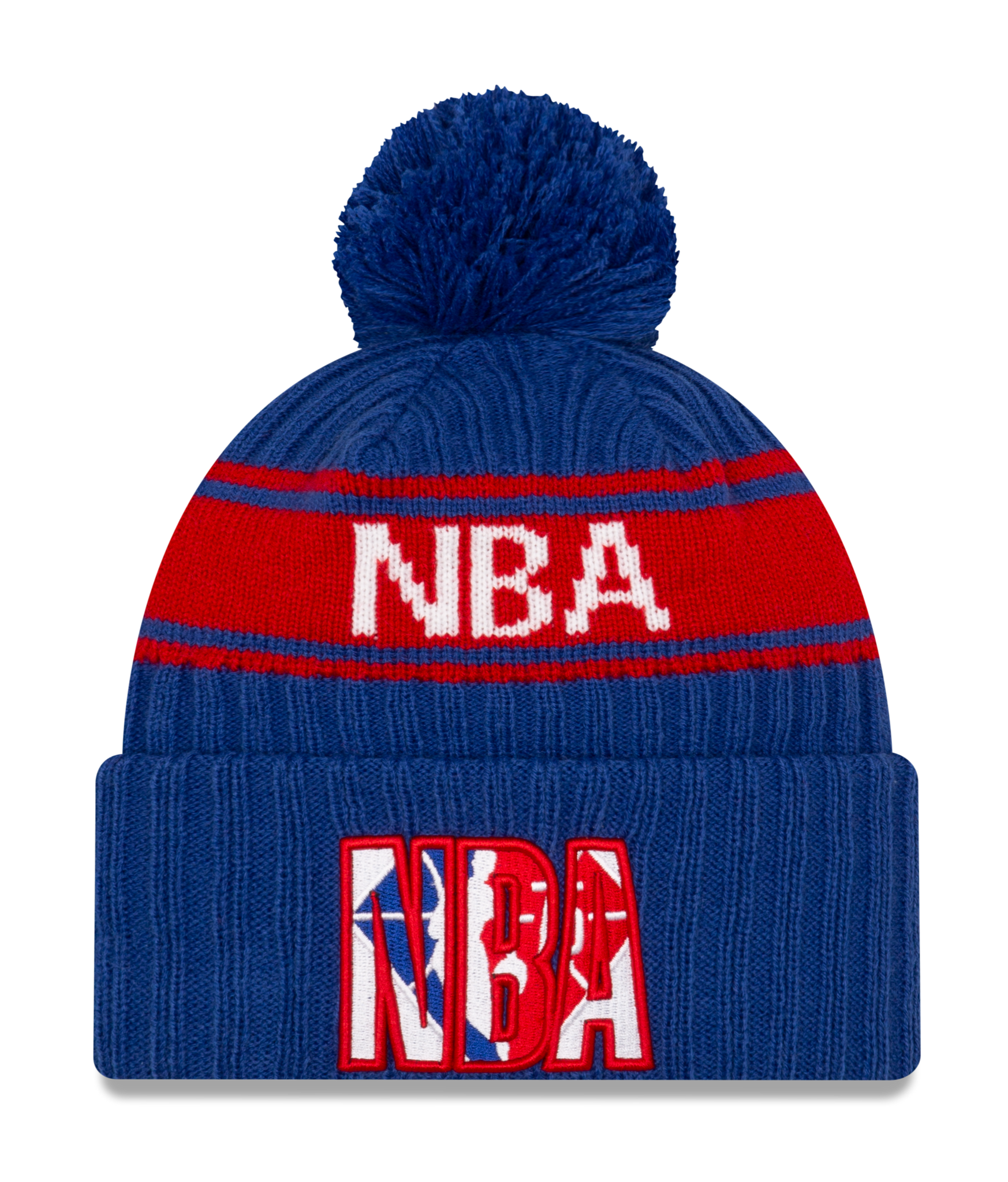 New Era NBA Logo Draft Pom Knit Beanie Hat 60143862 West French