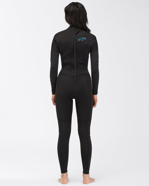 Billabong Women’s 3/2mm Synergy Back Zip Wetsuit Black Palms C43G52BIP2