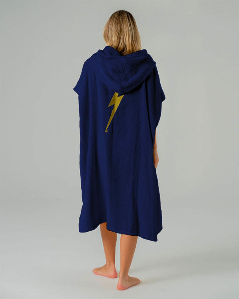 Lightning Bolt Towel Poncho Blue One Size 99AUNSWH001B01