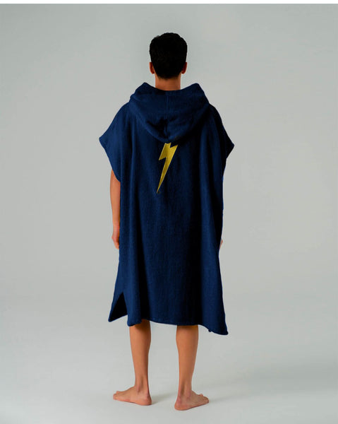 Lightning Bolt Towel Poncho Blue One Size 99AUNSWH001B01