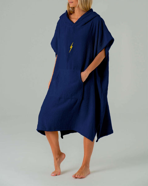 Lightning Bolt Towel Poncho Blue One Size 99AUNSWH001B01