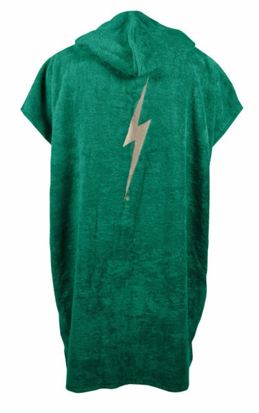 Lightning Bolt Towel Poncho Ultra Marine Green One Size 99AUNSWH001G60
