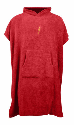 Lightning Bolt Towel Poncho Red One Size 99AUNSWH001R25
