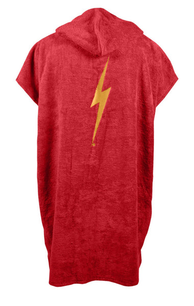 Lightning Bolt Towel Poncho Red One Size 99AUNSWH001R25