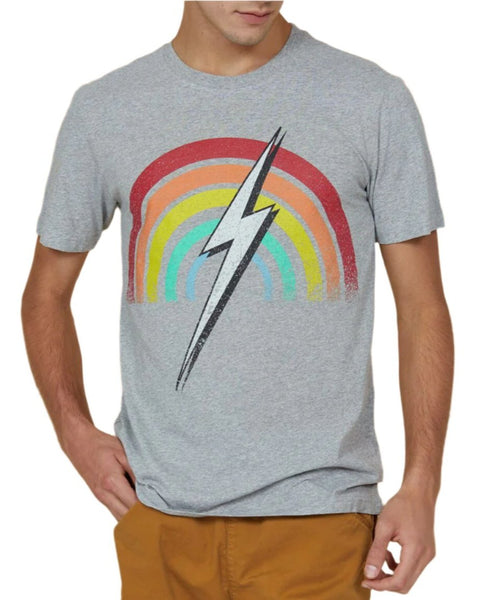 Lightning Bolt Mens Rainbow S/S Eco T-Shirt Grey