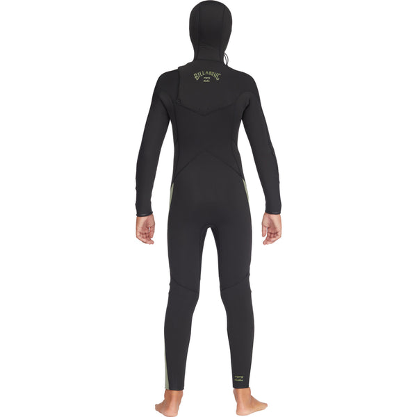 Billabong 5/4mm Absolute Chest Zip Boys Wetsuit Hooded Military Black F45B36