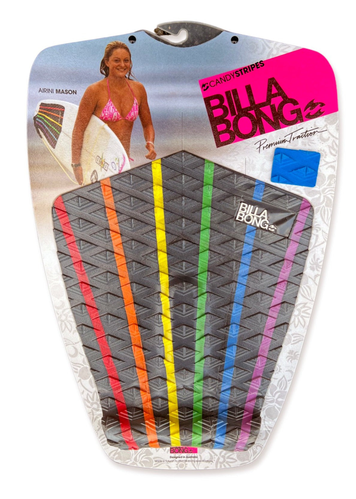 Billabong Surfboard Grip Surf Traction Pad  Candy Stripes Rainbow D4HW17