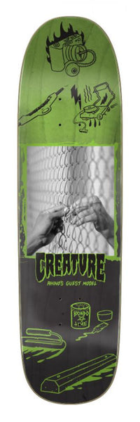 Creature Skateboard Deck Rhino Guest Capture Black/Green 8.65in CRE-SKD-2410