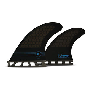 Futures - F4 Quad Honeycomb S - Quad Fins - Black Blue - FHCF4Q