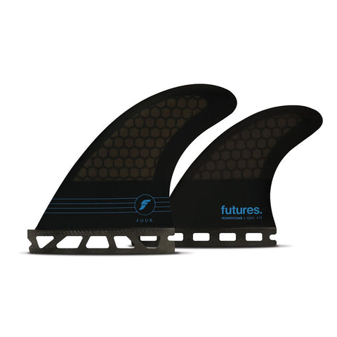 Futures - F4 Quad Honeycomb S - Quad Fins - Black Blue - FHCF4Q