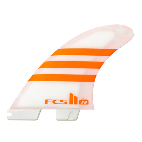 FCS II - Julian Wilson JW PC Thruster set Orange/White - FJWM-PC03-MD-TS-R - Size Medium