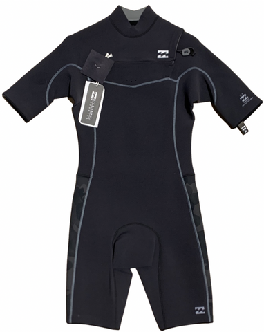 Billabong Men's 2/2 Revolution Pro Short Sleeve Chest Zip Medium Antique Black S42M52 Sample RRP£180