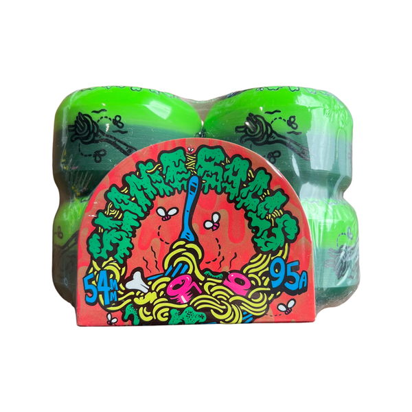 Santa Cruz Slime Balls Skateboard Wheels (pack of 4) Double Take Cafe Vomit Mini 95 Green/Black 54mm SLM-SKW-0123
