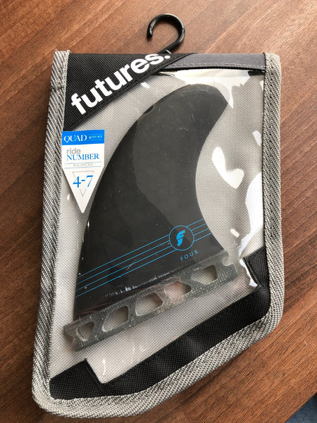 Futures - F4 Quad Honeycomb S - Quad Fins - Black Blue - FHCF4Q