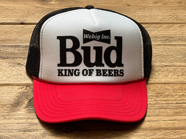 WEBIG Trucker Cap Boss Race Team Curved Bill White Black Red