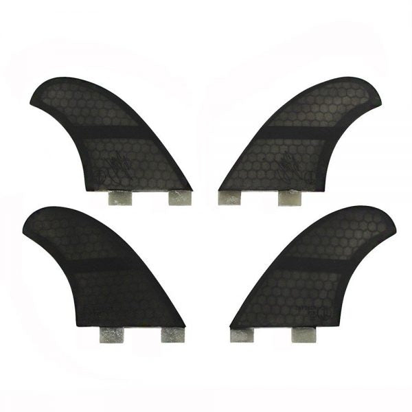 Captain Fin -  Mc Callum Twin tab - Quad Fins - Black -CFINQJM