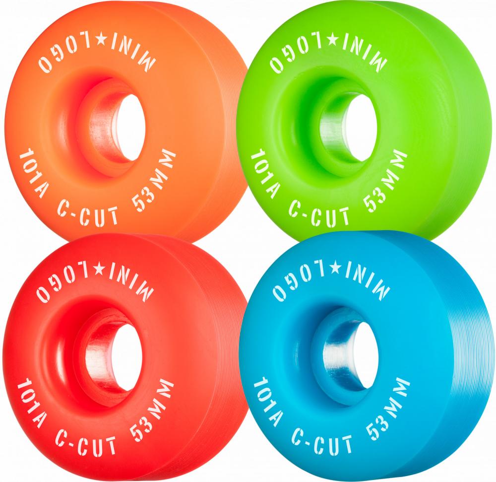 Mini Logo Wheels C-Cut 101a Assorted 53mm pack of 4 MIN-SKW-1082