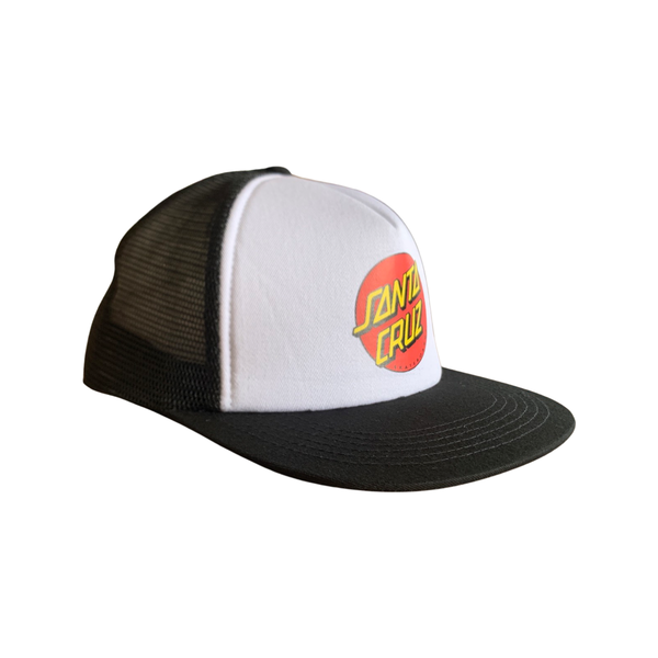 Santa Cruz Classic Dot OSFA Mesh Snapback Cap White Black SCA-CAP-0115