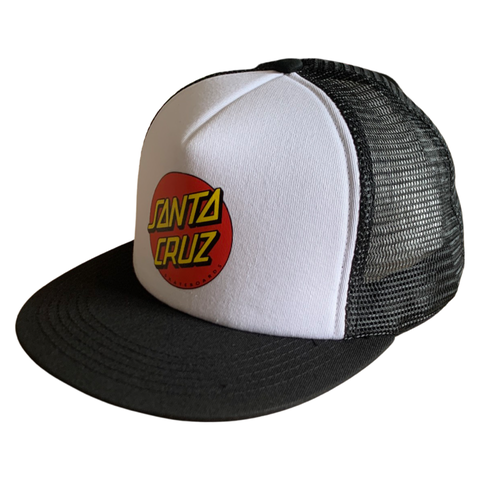 Santa Cruz Classic Dot OSFA Mesh Snapback Cap White Black SCA-CAP-0115