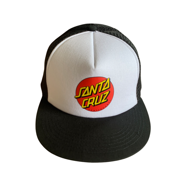 Santa Cruz Classic Dot OSFA Mesh Snapback Cap White Black SCA-CAP-0115