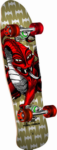 Powell Peralta Mini Cab Dragon Complete Skateboard Gold 8" X 29.5" POW-COM-0369