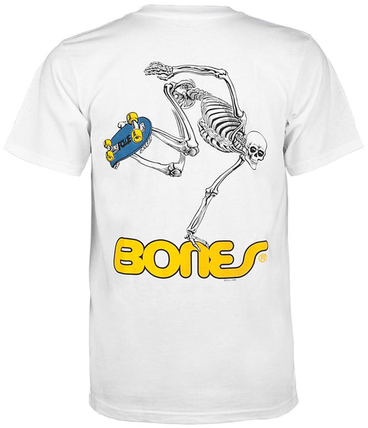 Powell Peralta Mens T-Shirt Skateboard Skeleton Medium White POW-TEE-0343
