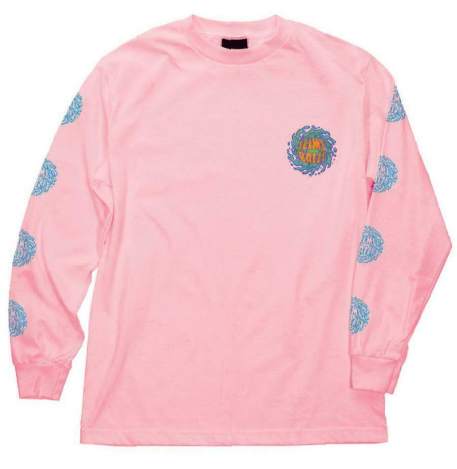 Santa Cruz Slime Balls Mens T-Shirt Pink SB Logo Long Sleeve