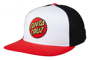 Santa Cruz Cap Classic Dot Snapback White Black Red SCA-CAP-0292