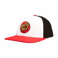 Santa Cruz Cap Classic Dot Snapback White Black Red SCA-CAP-0322