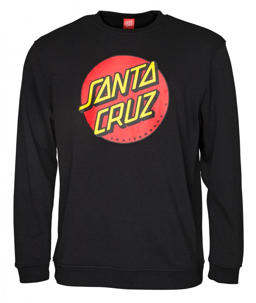 Santa Cruz Mens Crew Sweater Classic Dot Black  XL