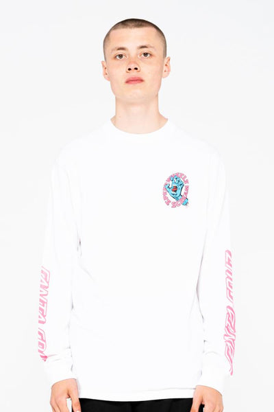 Santa Cruz  Long Sleeve T-shirt  SW Scream White