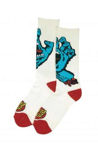 Santa Cruz Screaming Hand Socks White size UK 8-11