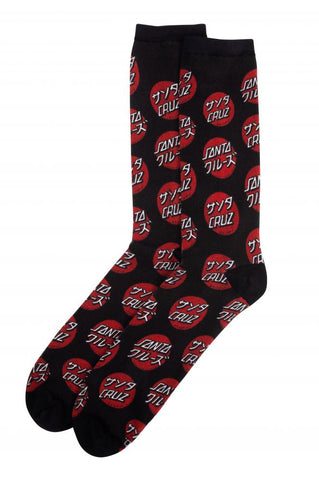 Santa Cruz Mixed Up Dot Socks Black One Size SCA-SCK-0291