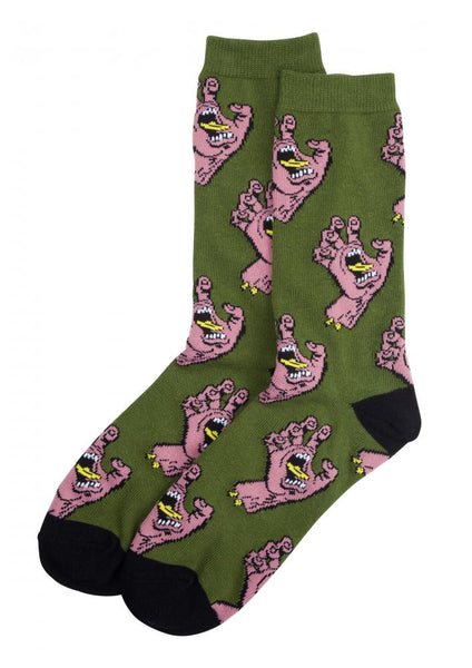 Santa Cruz Multi Hand Socks (2 Pack)  Ketchup / Dill Green SCA-SCK-0301