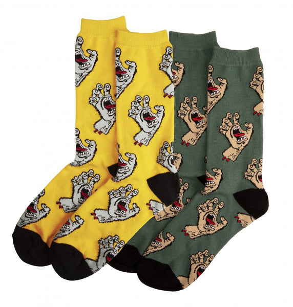Santa Cruz Socks Multi Hand Sock (2 Pack) Mango Vintage One Size SCA-SCK-0339