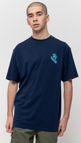 Santa Cruz T-Shirt Screaming Hand Chest Dark Navy SCA-TEE-587