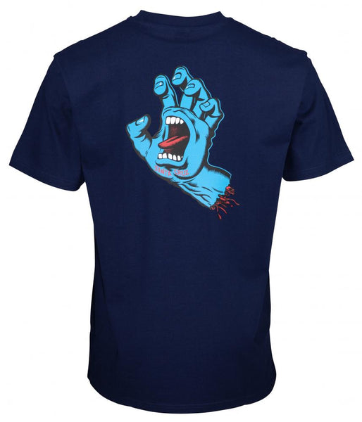 Santa Cruz T-Shirt Screaming Hand Chest Dark Navy SCA-TEE-587