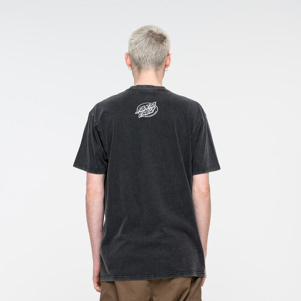 Santa Cruz Mens T-Shirt Kendall EOTW Dot Black Acid Wash SCA-TEE-8437