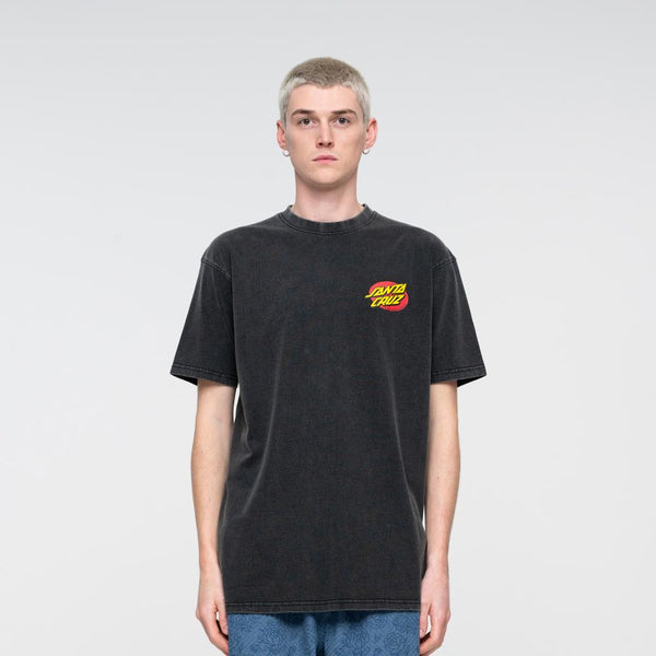 Santa Cruz Mens T-Shirt Street Creep Hand Black Acid Wash SCA-TEE-844